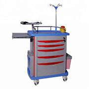 كراش تروللي عرض 75 سم مزود باثنين باسكت للمهملات و مزود بيد للدفعMedical Crash Cart with Emergency Accessory